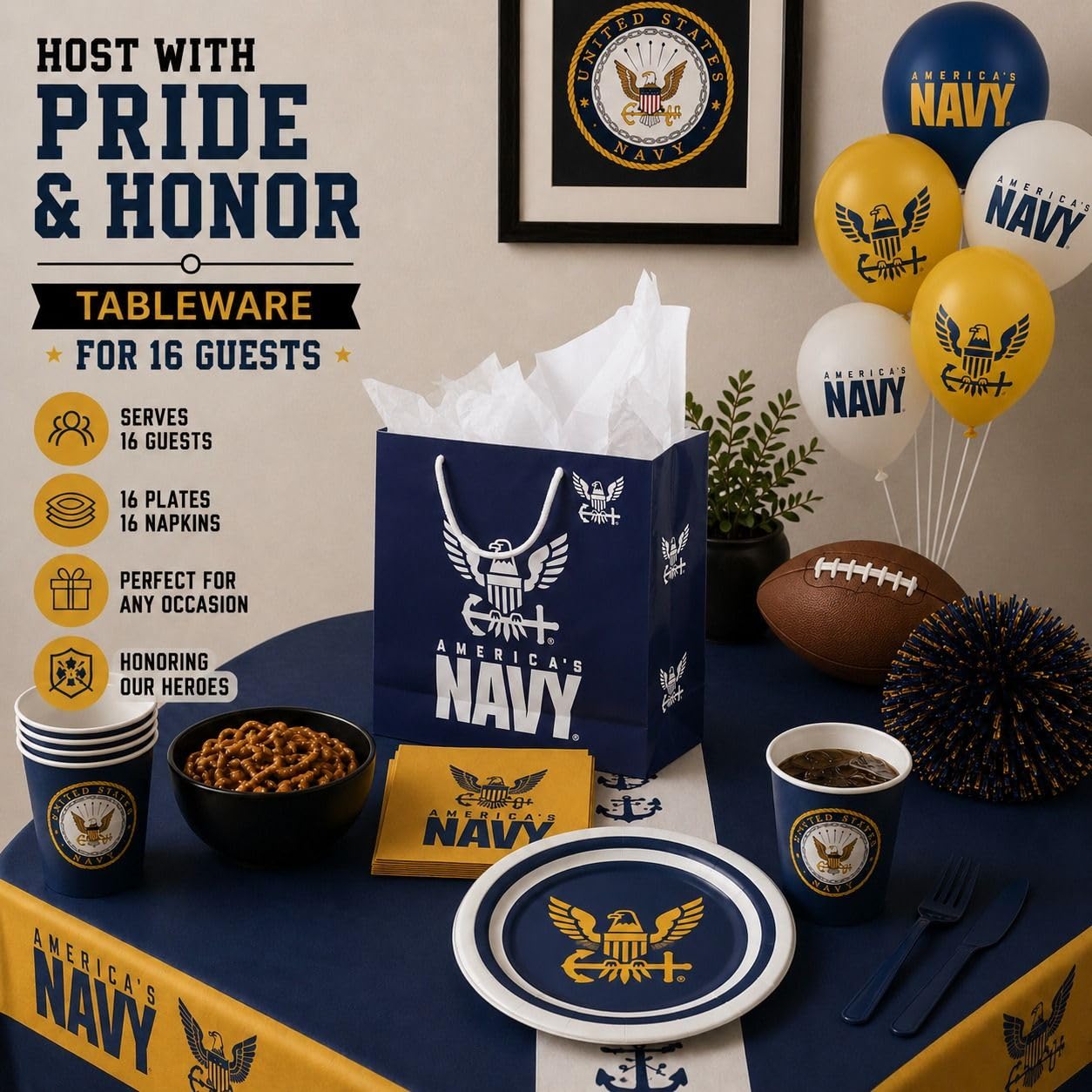 Amazon.com: Havercamp U.S. Navy Party for 16 guests! Includes 16